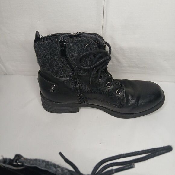 Forever Woman's Black Combat Ankle Boots Size 8 Grunge Emo Streetwear Goth Witch - Picture 4 of 8